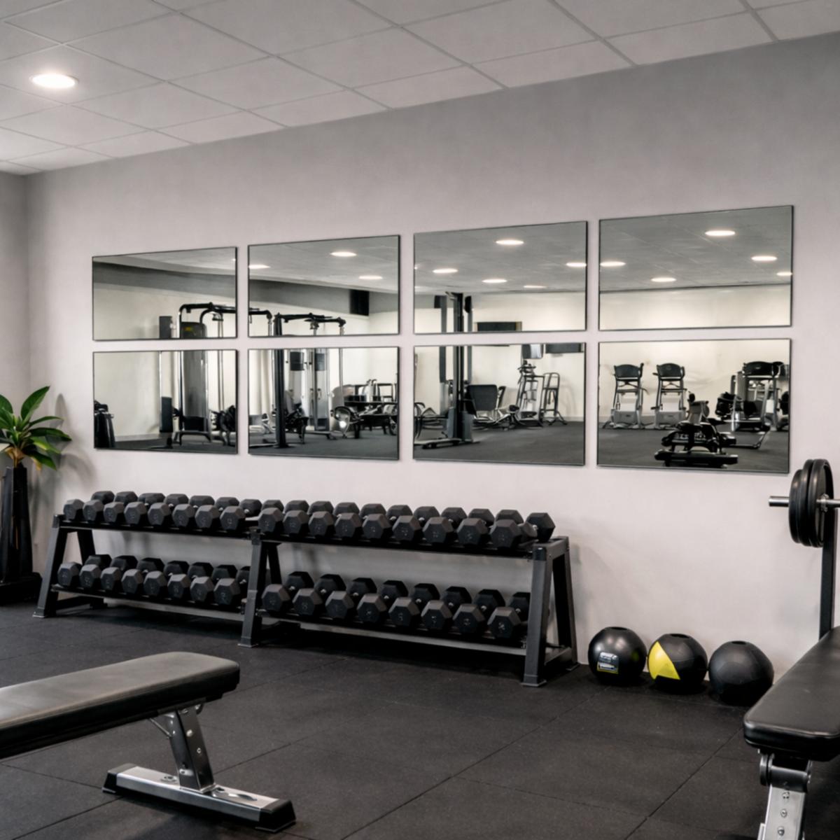 Spiegel für ein Fitnessstudio
