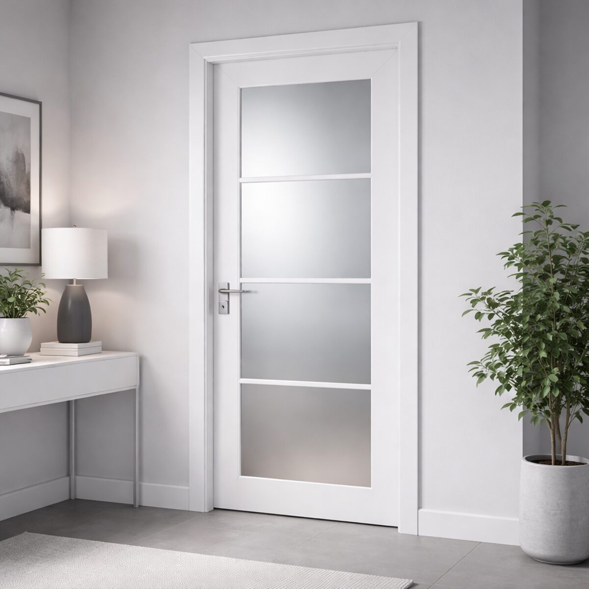 ESG-Satiniertglas in einer Innentür